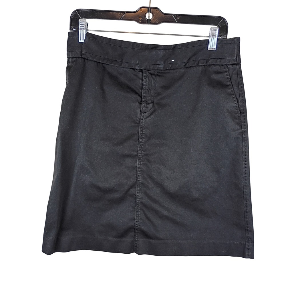 Old Navy Womens Black Cotton Blend Mini Skirt Straight Pocketed Size 6